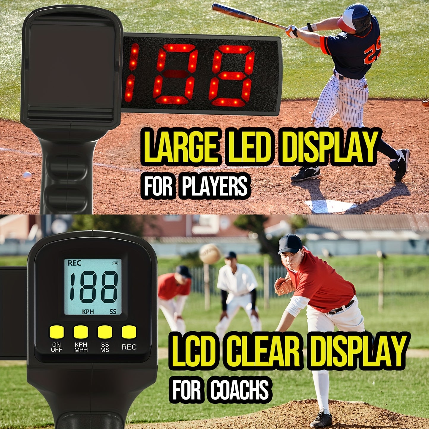Baseball Speed Radar Gun with Tripod Display