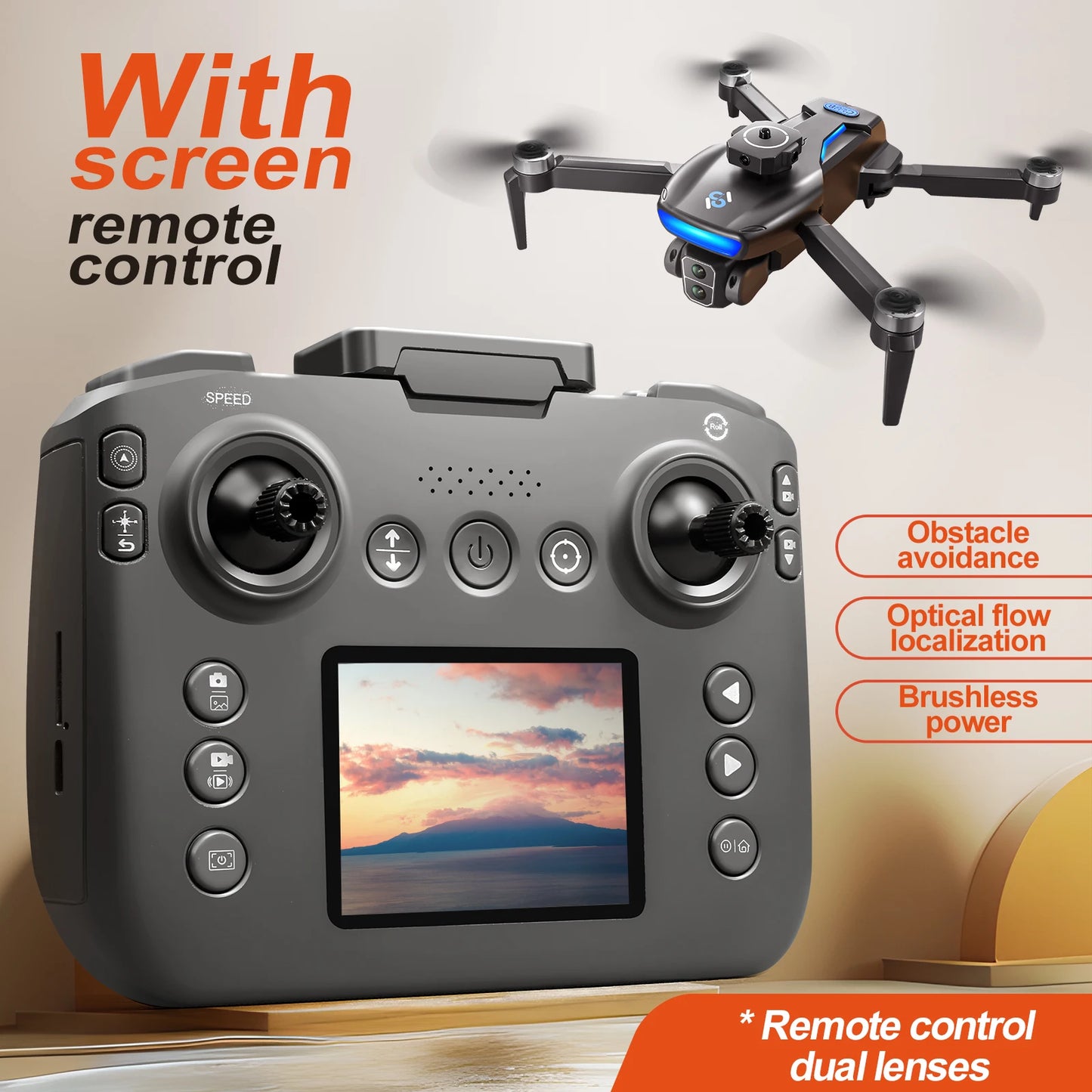 Foldable Brushless Drone with Dual Cameras