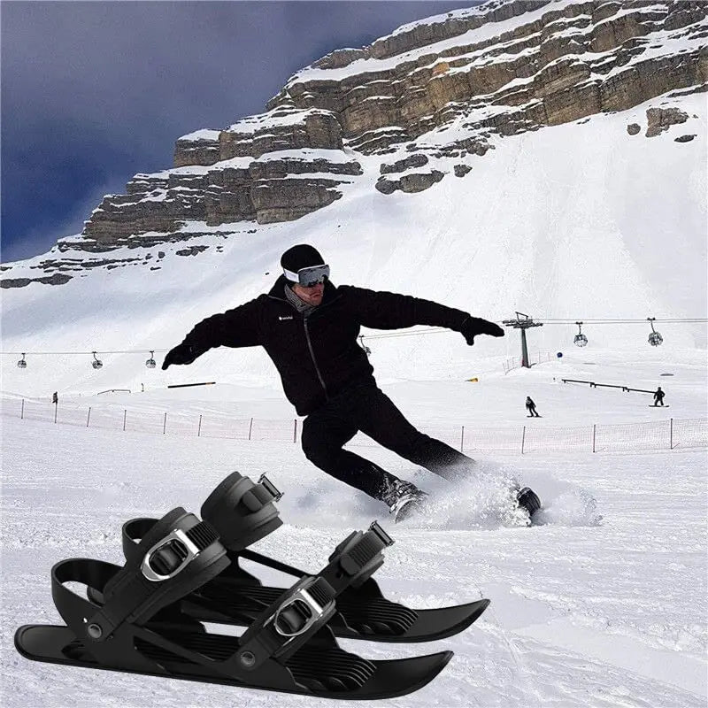 Portable Mini Ski Skates for Snow Sliding