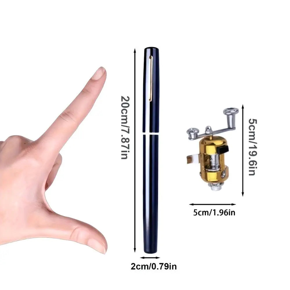 2 Set Compact Pen Fishing Rod Ultra Lightweight & Portable