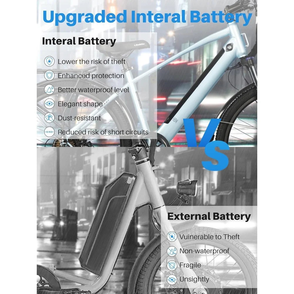 **Adult Electric Bike with 500W Motor and 35 Mile Range