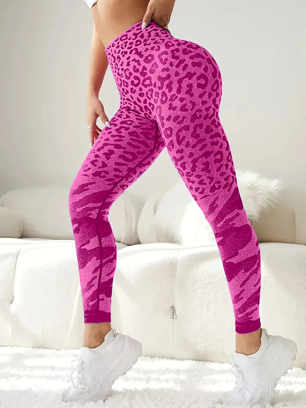 High-Waist Seamless Leopard Print Leggings