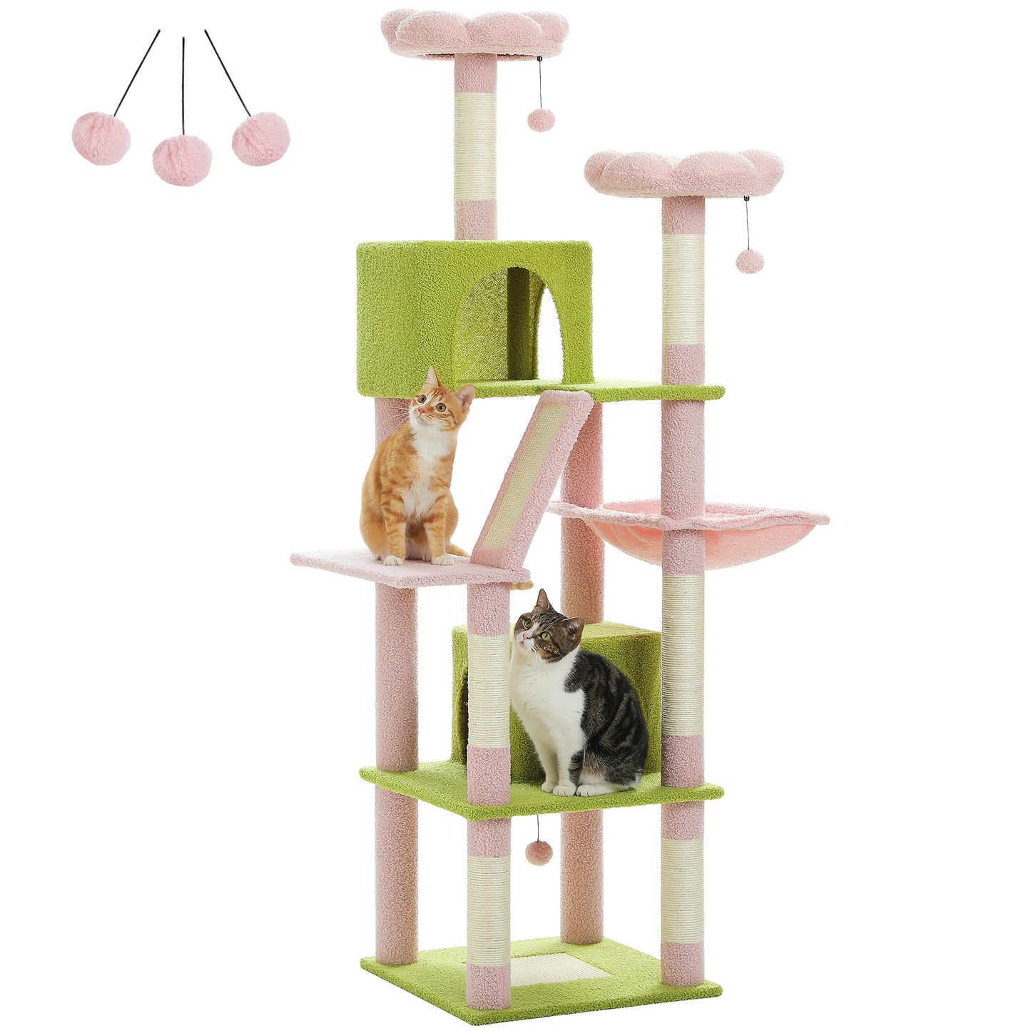 Large Multi-Level Cat Tree Tower for Indoor Cats with Plush Condo Scratching Posts and Perches