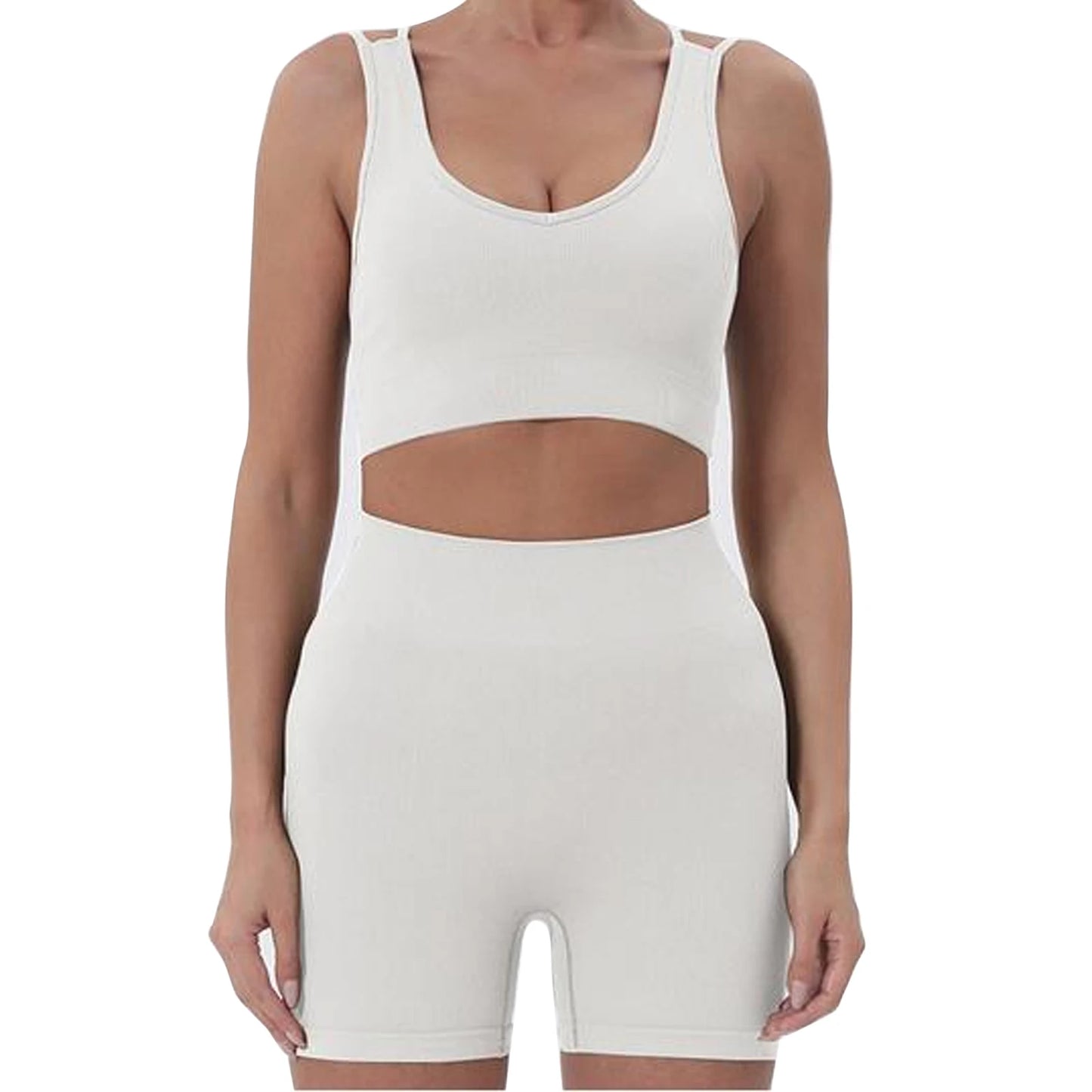 Women's Summer 2-Piece Crop Top & High-Waist Shorts Set