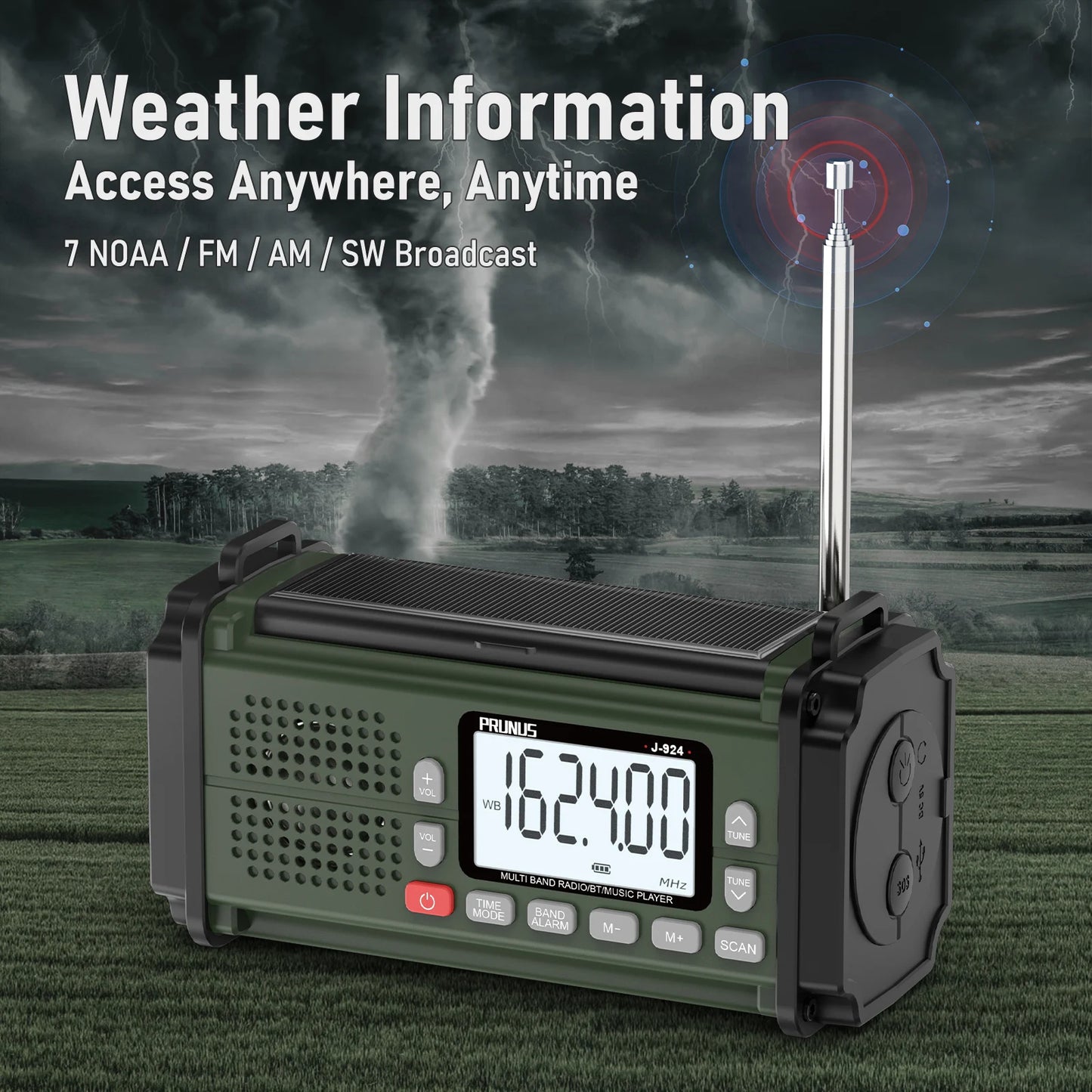 10000mAh Hand Crank Emergency Radio with NOAA & Power Bank