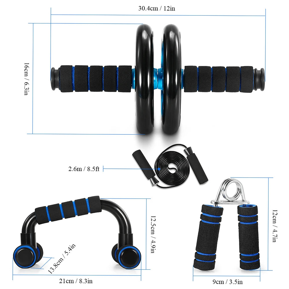 **5-in-1 Ab Roller & Push-Up Bar Home Fitness Set**