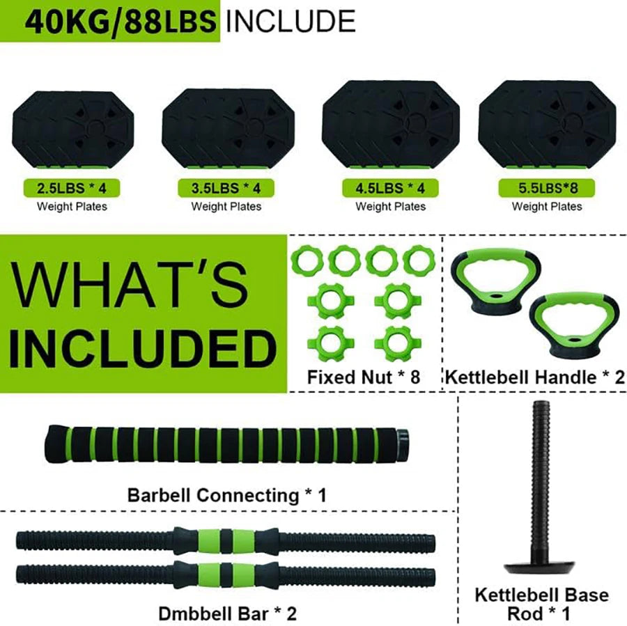 Adjustable Dumbbell Kettlebell Barbell Push Up Set