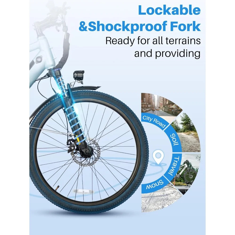 **Adult Electric Bike with 500W Motor and 35 Mile Range