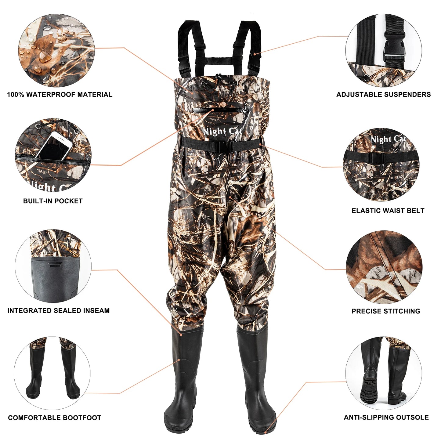 Military Waterproof Chest Waders with Boots