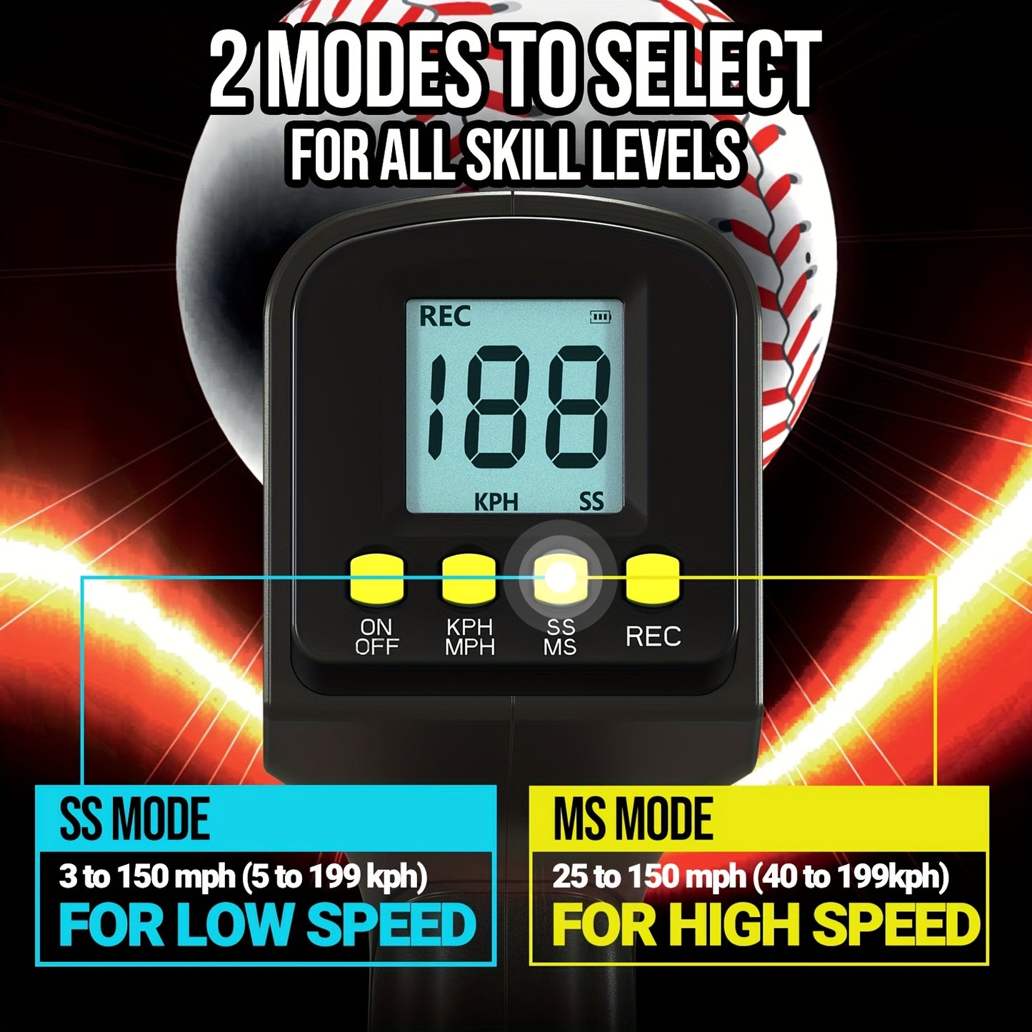 Baseball Speed Radar Gun with Tripod Display
