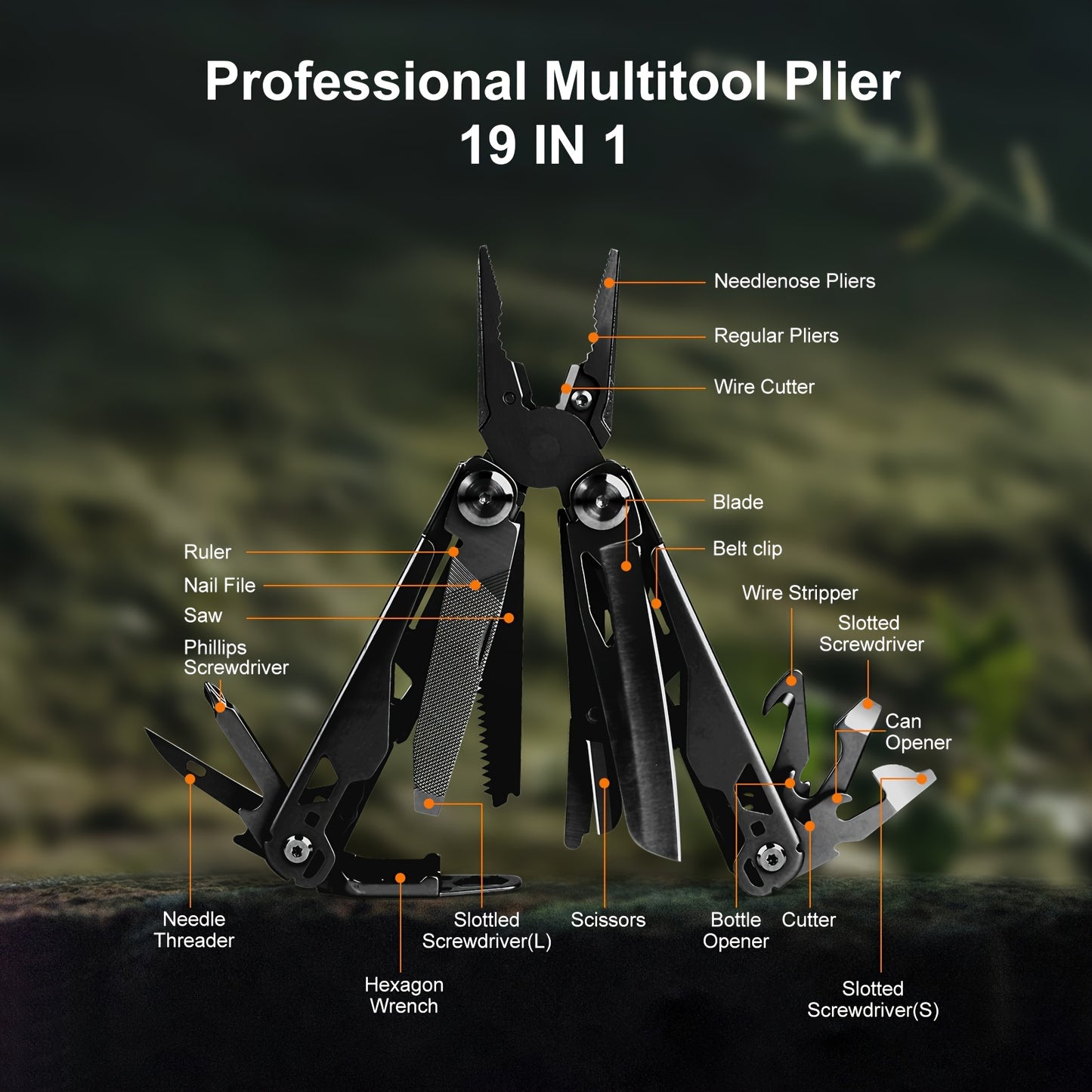 Compact 19 in 1 Multi Tool Pliers
