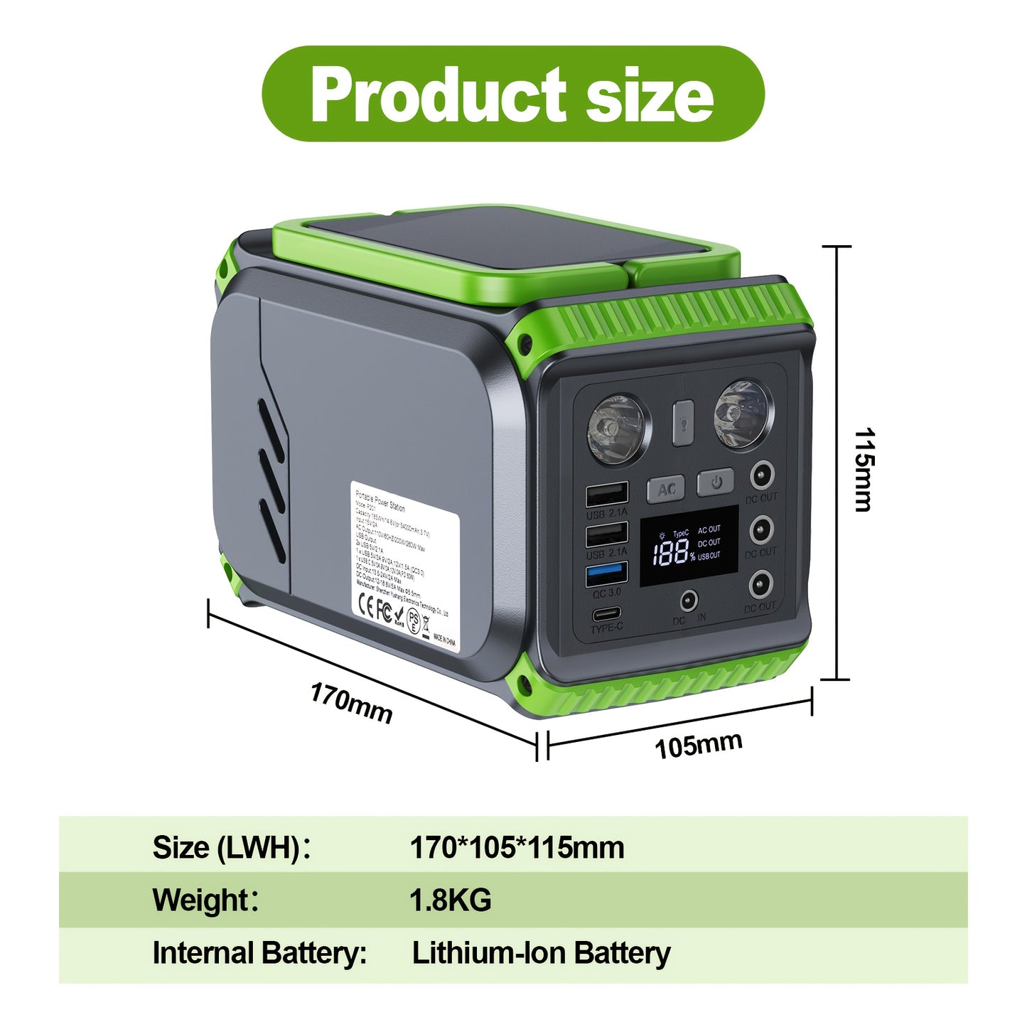 **Portable Solar Generator with Multi Output Ports**