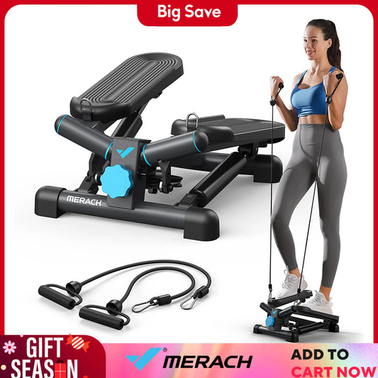 Mini Stepper Exercise Machine with Resistance Bands