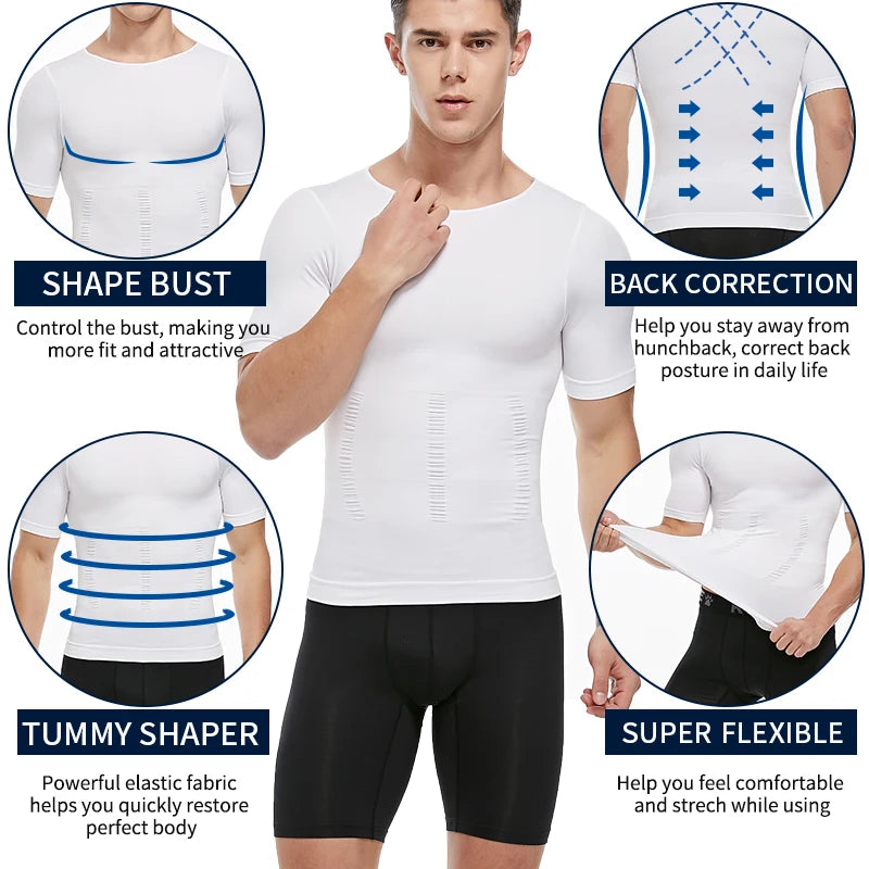 Men's Compression Shaper Shirt for Slimming Support