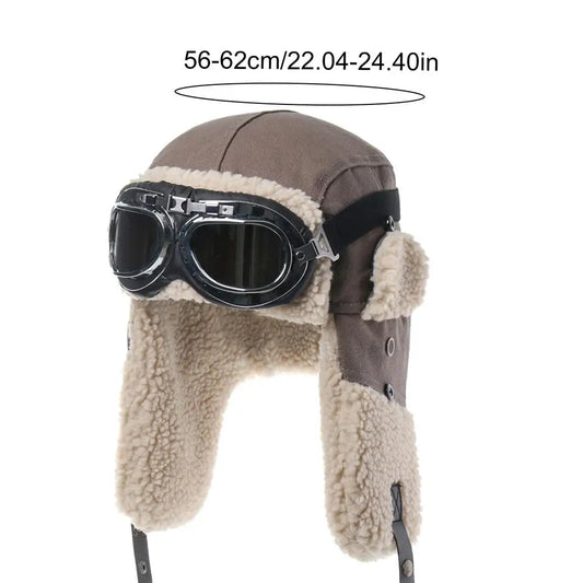 **Winter Ski Hat with Goggles and Ear Protection**
