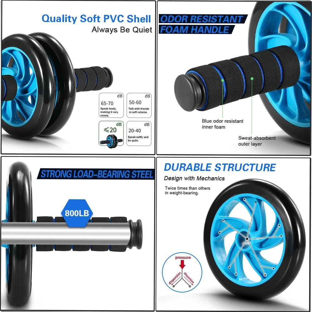 **5-in-1 Ab Roller & Push-Up Bar Home Fitness Set**