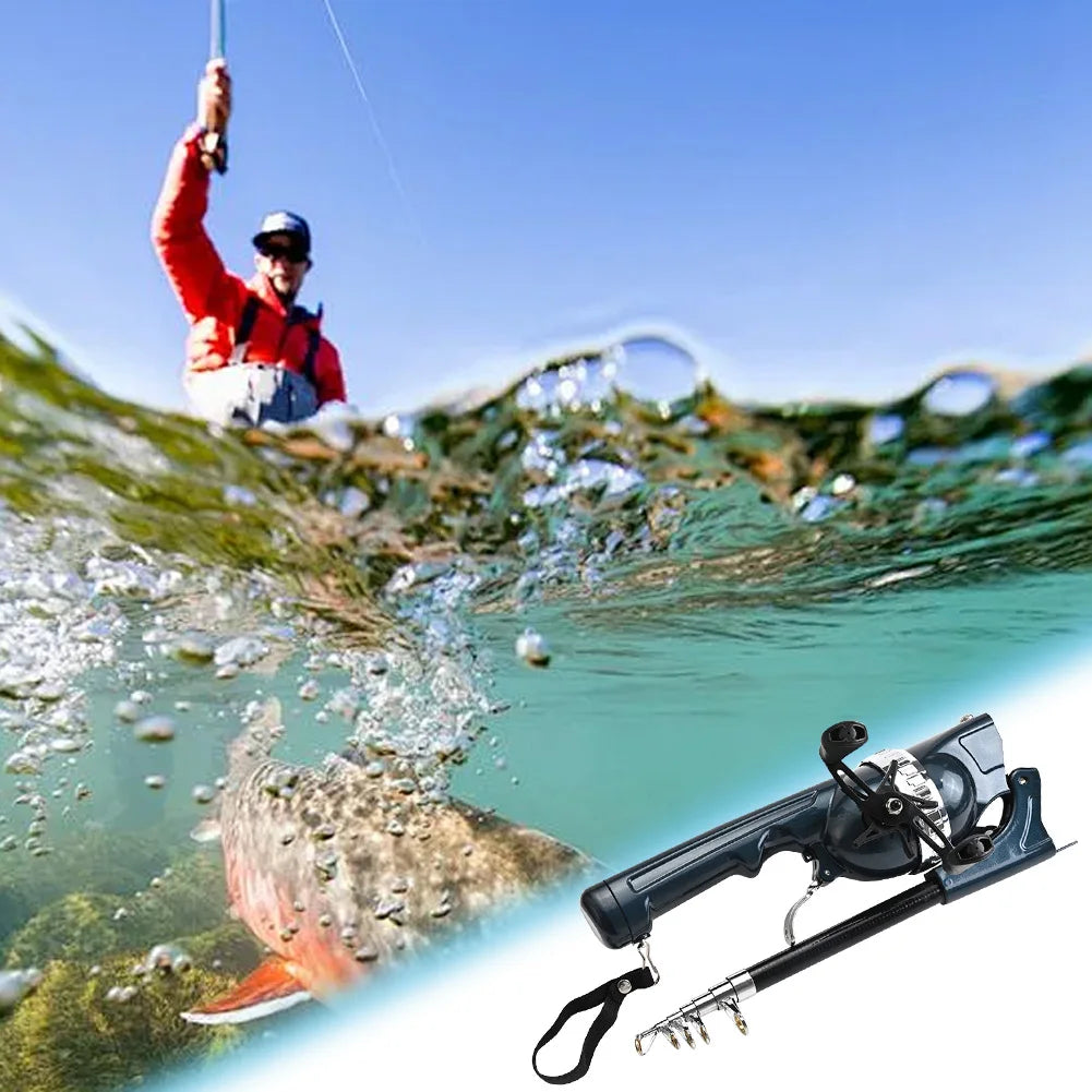 Folding Telescopic Fishing Rod with Reel Line