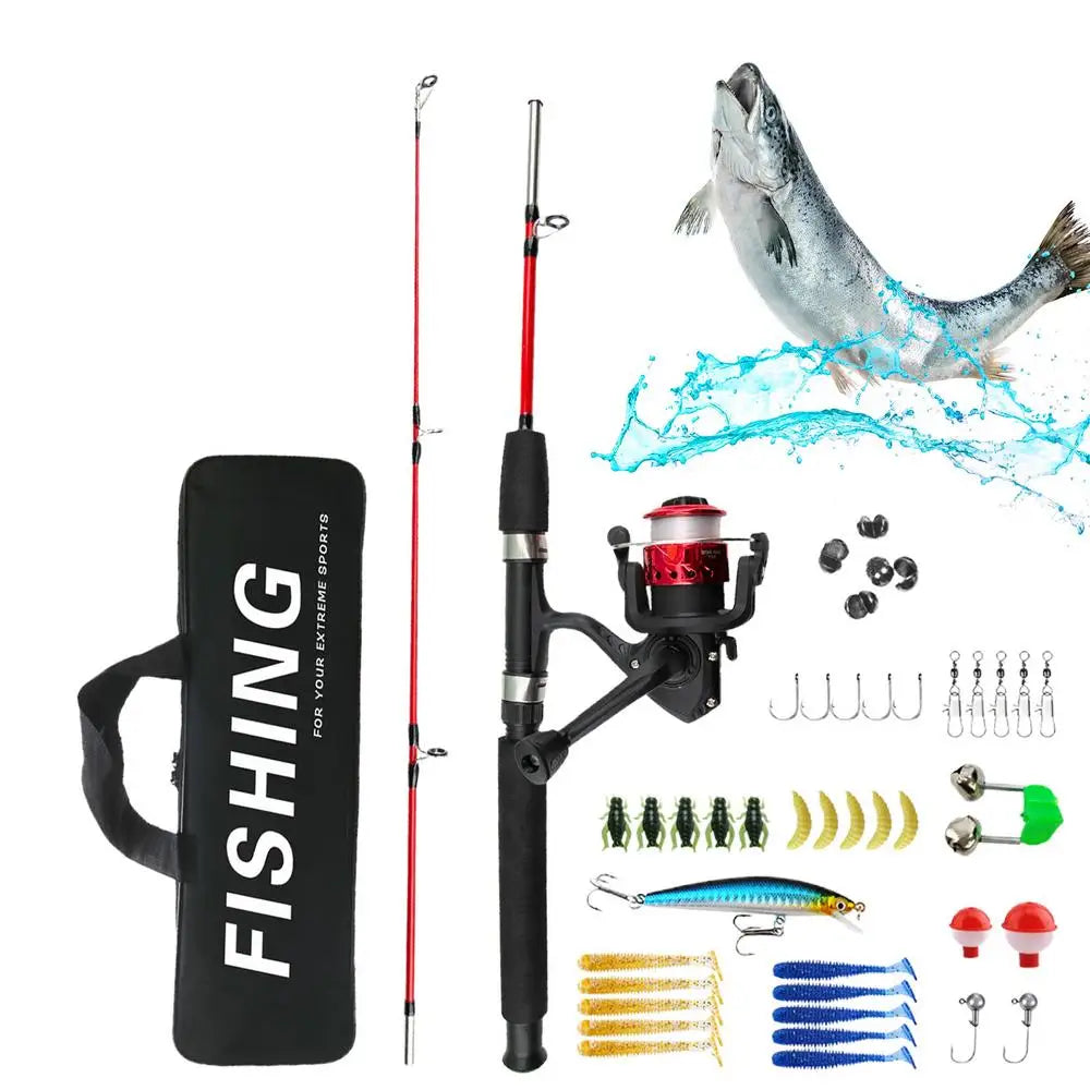 Kids Fishing Rod Set with Reel and Carrying Bag