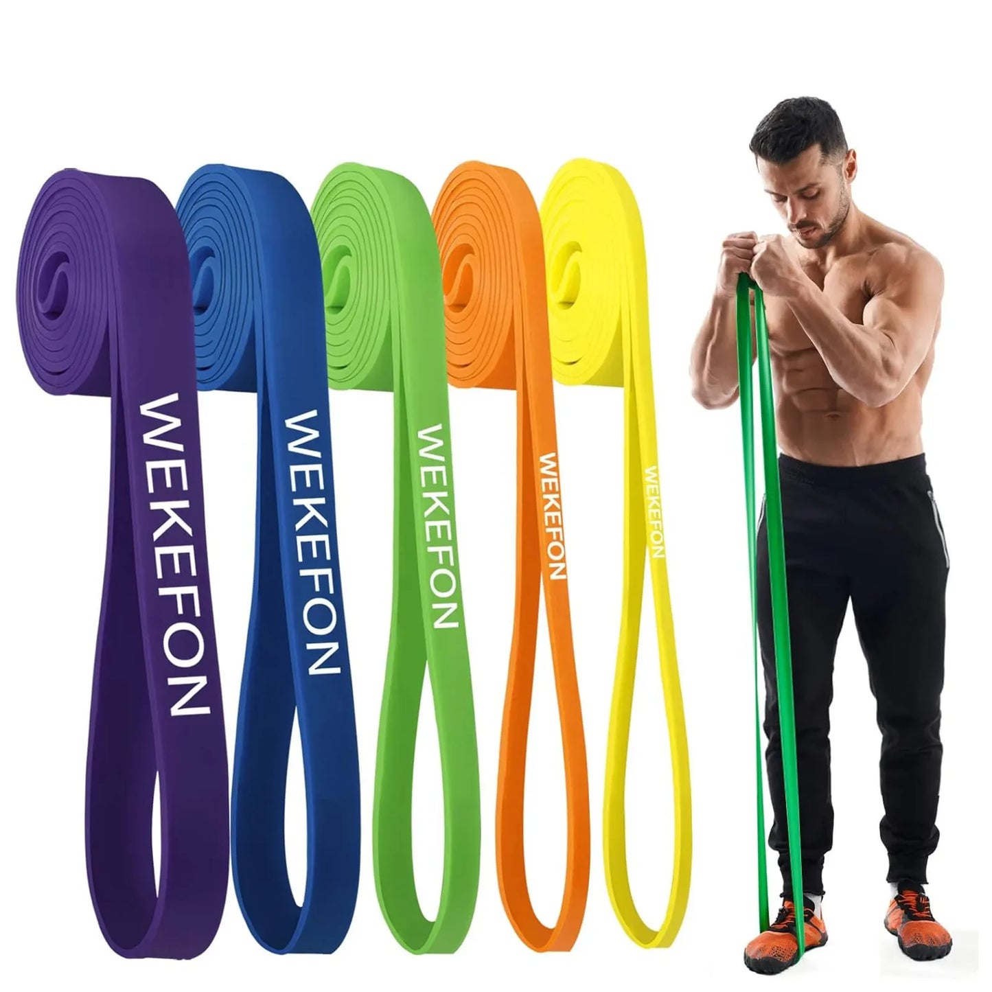 **Resistance Bands Set of 5 for Pull Up Assistance and Strength Training**