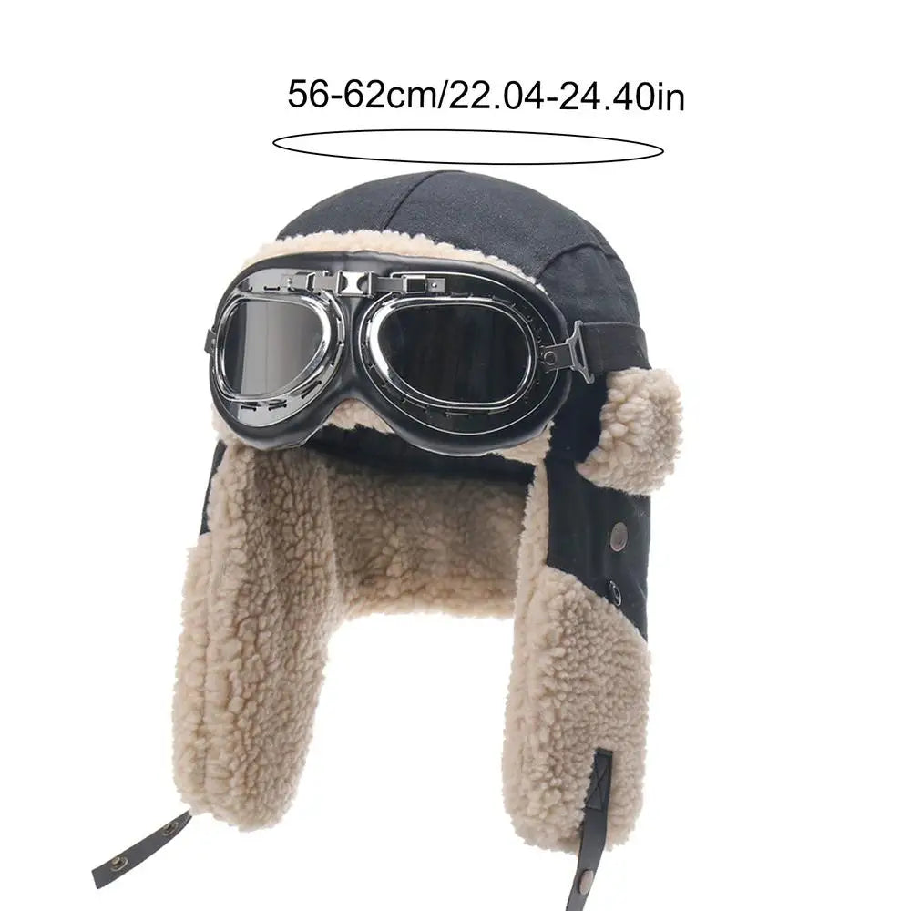 **Winter Ski Hat with Goggles and Ear Protection**