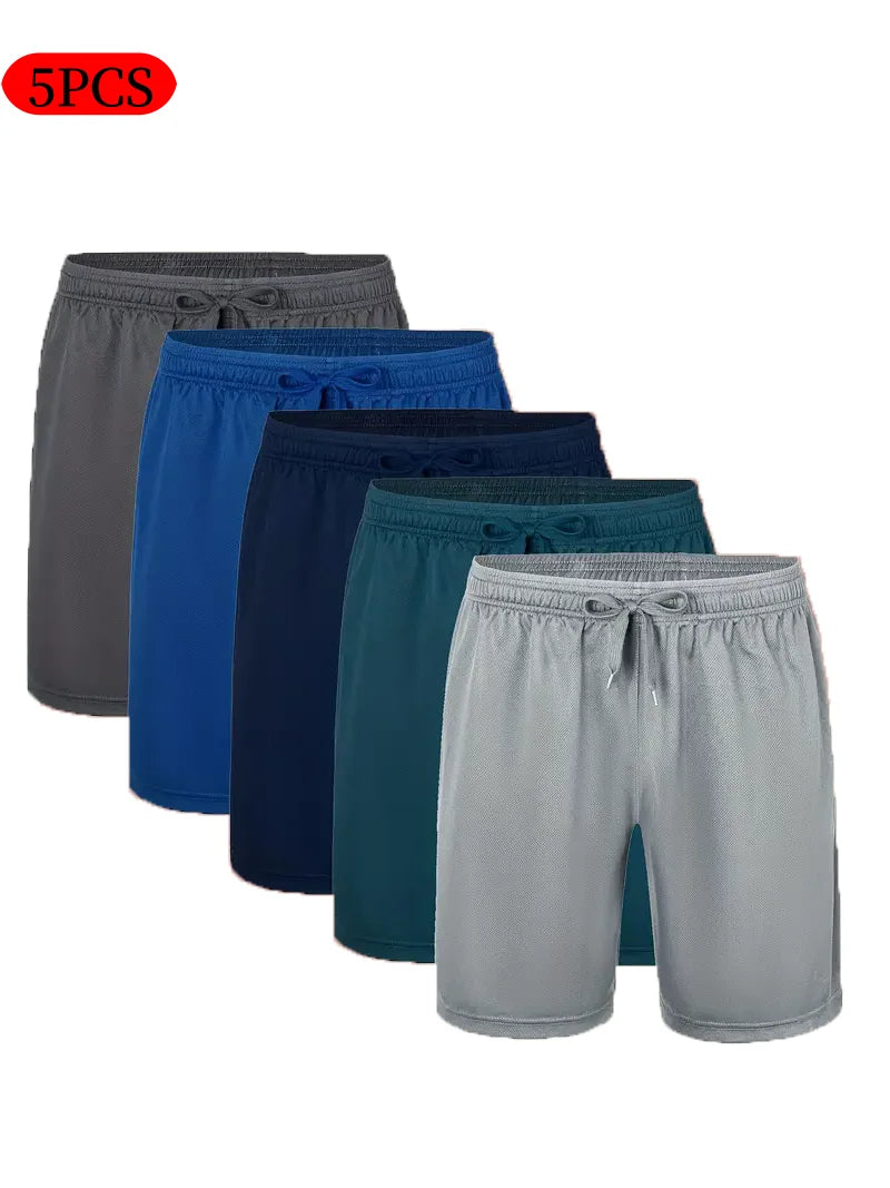 Mens Summer Drawstring Casual Shorts Set