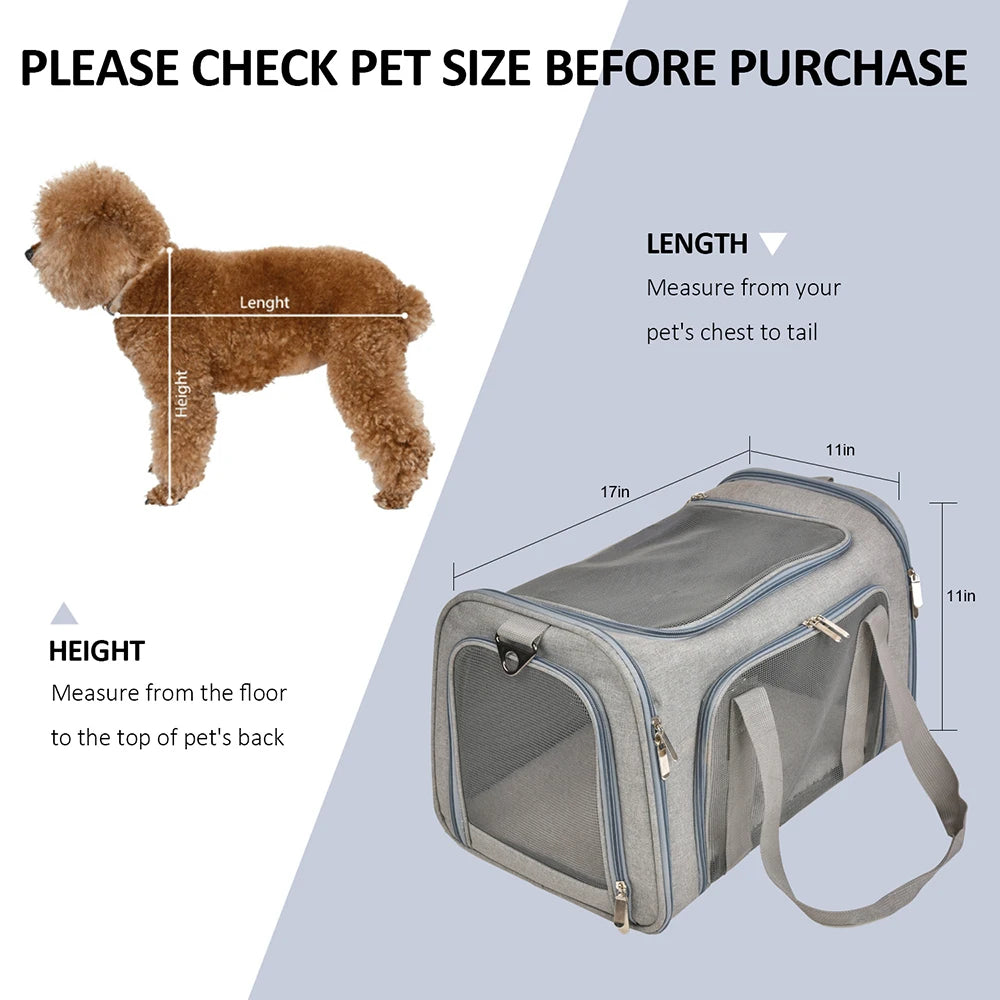 Airline-Approved Soft-Sided Pet Carrier Backpack for Small Dogs and Cats