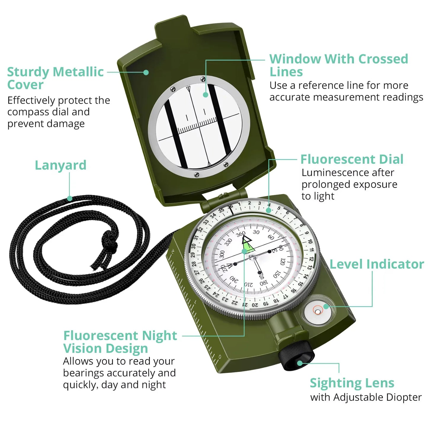 Military Metal Sighting Compass