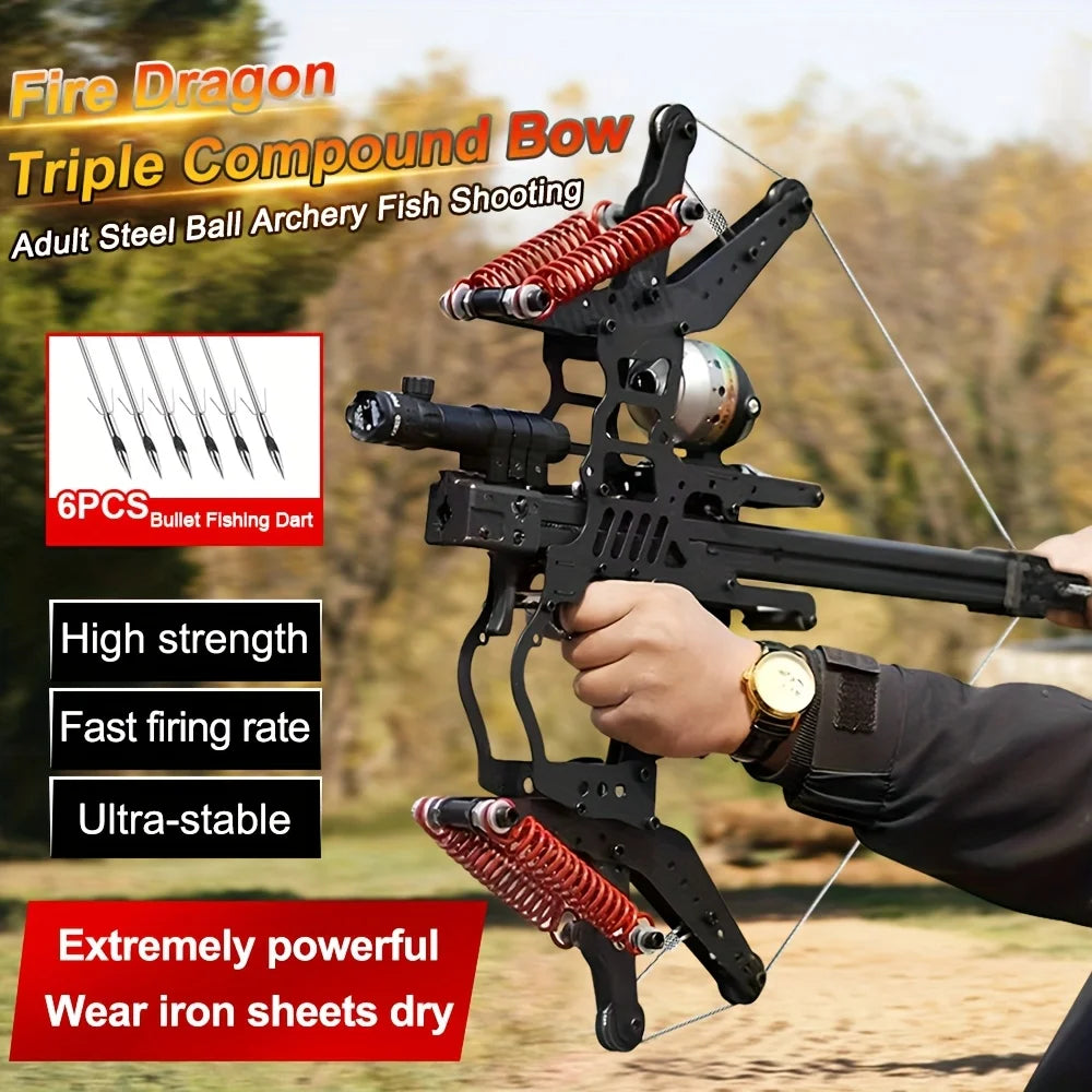 **Dual Use Compound Bow with Fishing Reel**