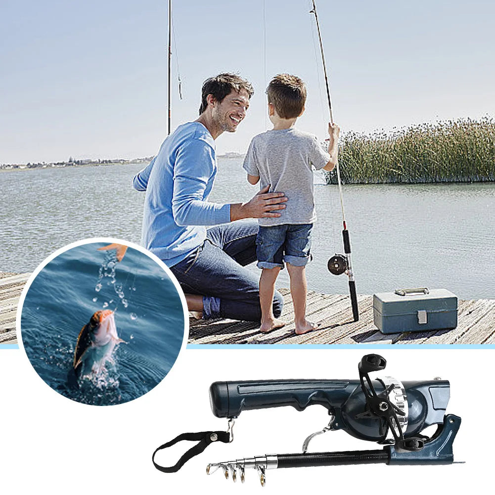 Folding Telescopic Fishing Rod with Reel Line