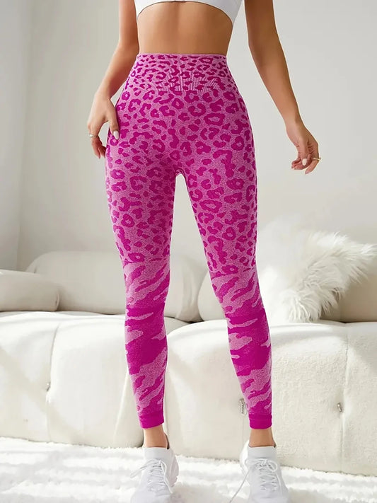High-Waist Seamless Leopard Print Leggings