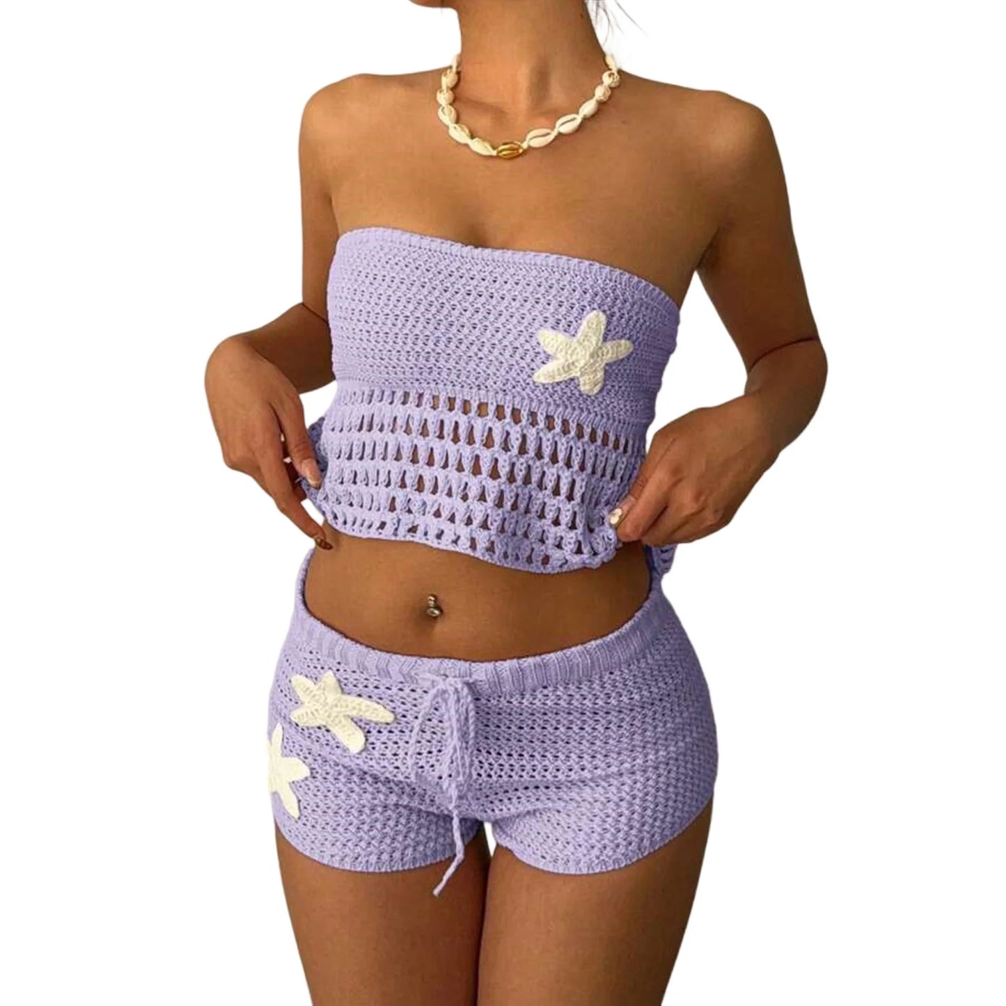 Womens 2 Piece Lace Outfit Crop Top Mini Skirt