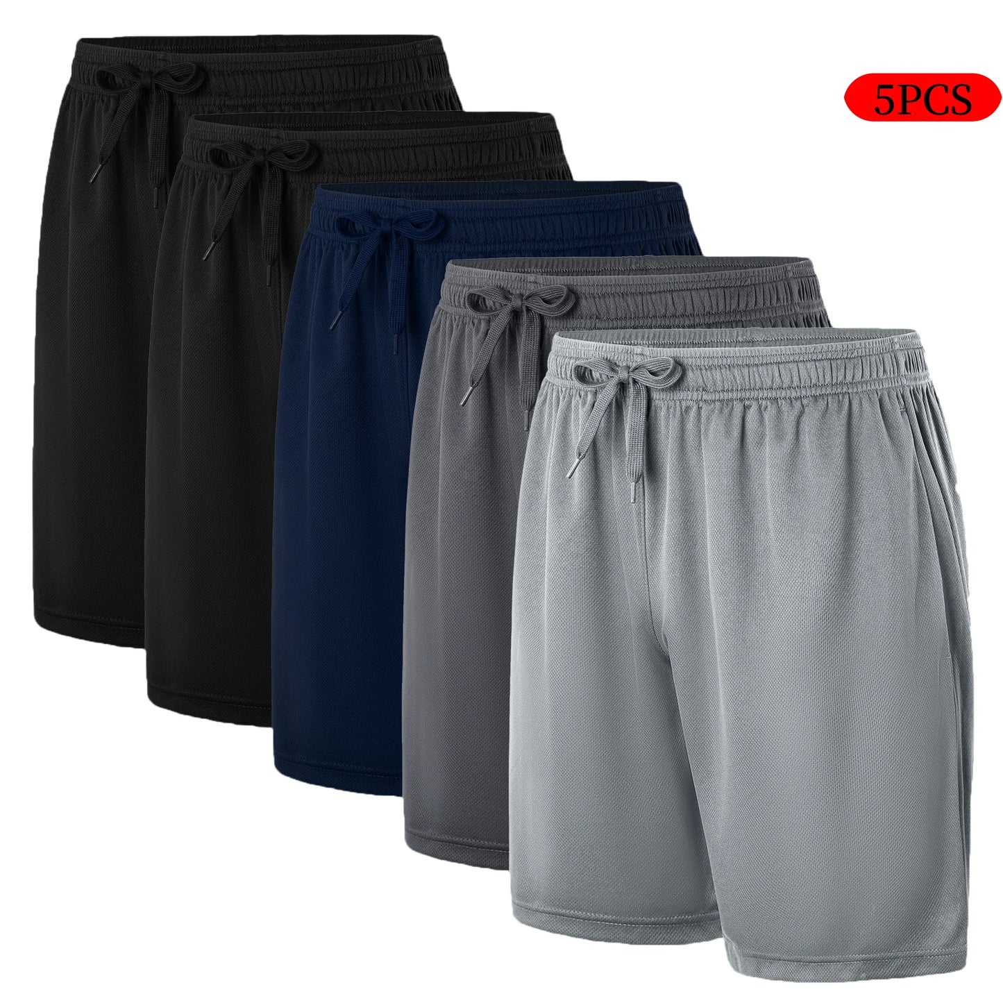 Mens Summer Drawstring Casual Shorts Set