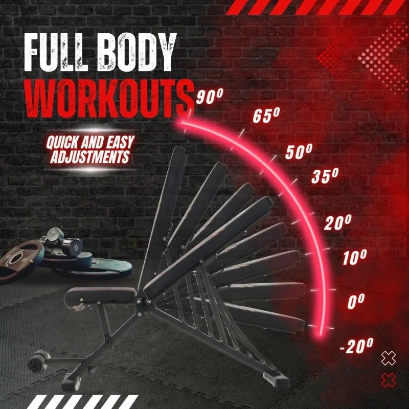 Adjustable Weight Bench Full Body Workout Equipment