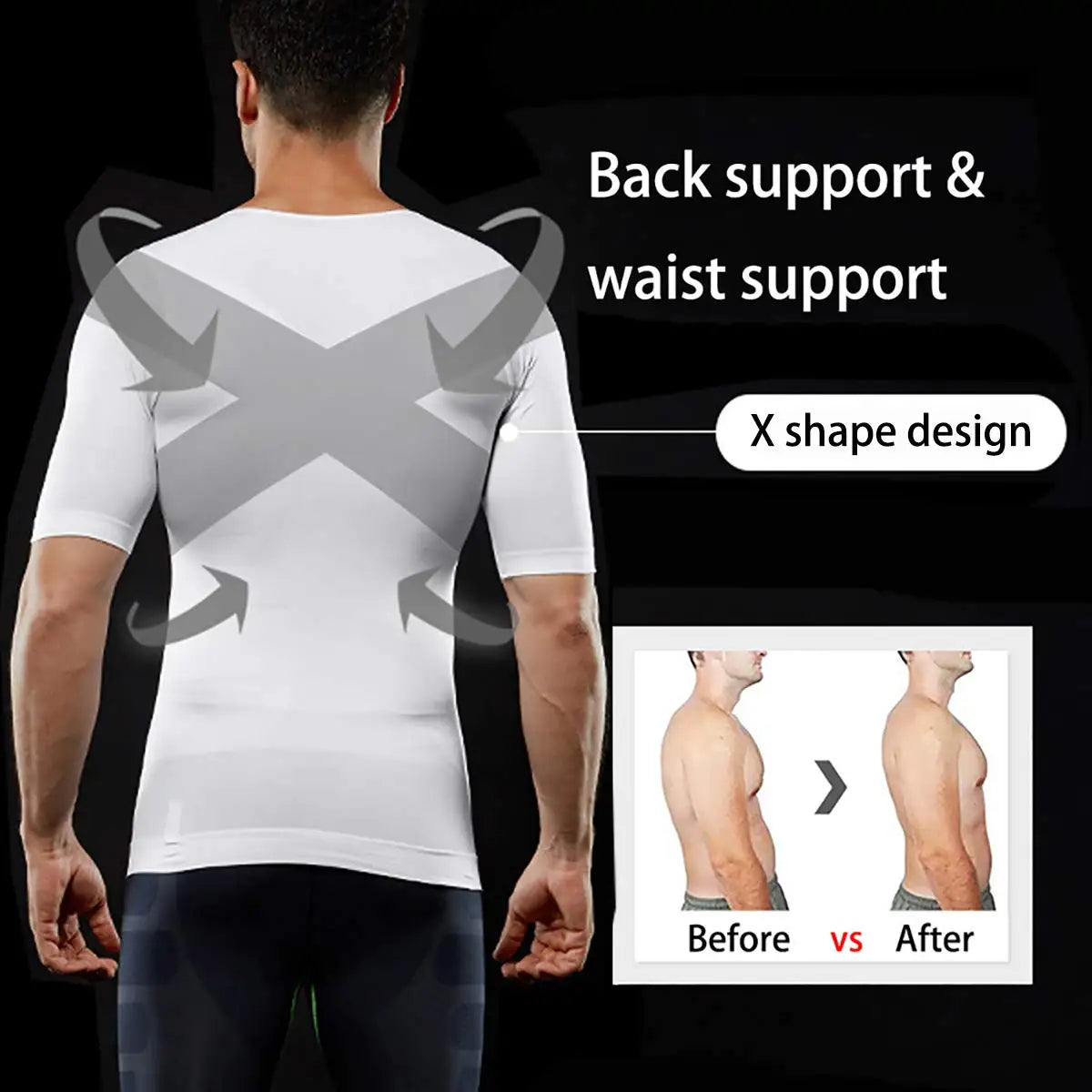 Men's Compression Shaper Shirt for Slimming Support