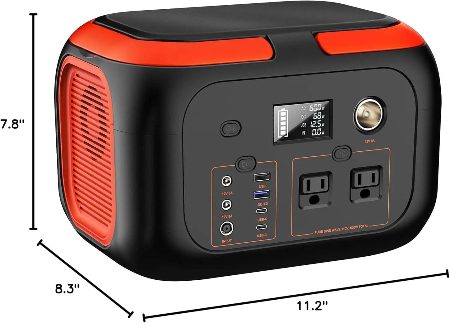 Portable Power Station with AC Outlets and Solar Charging