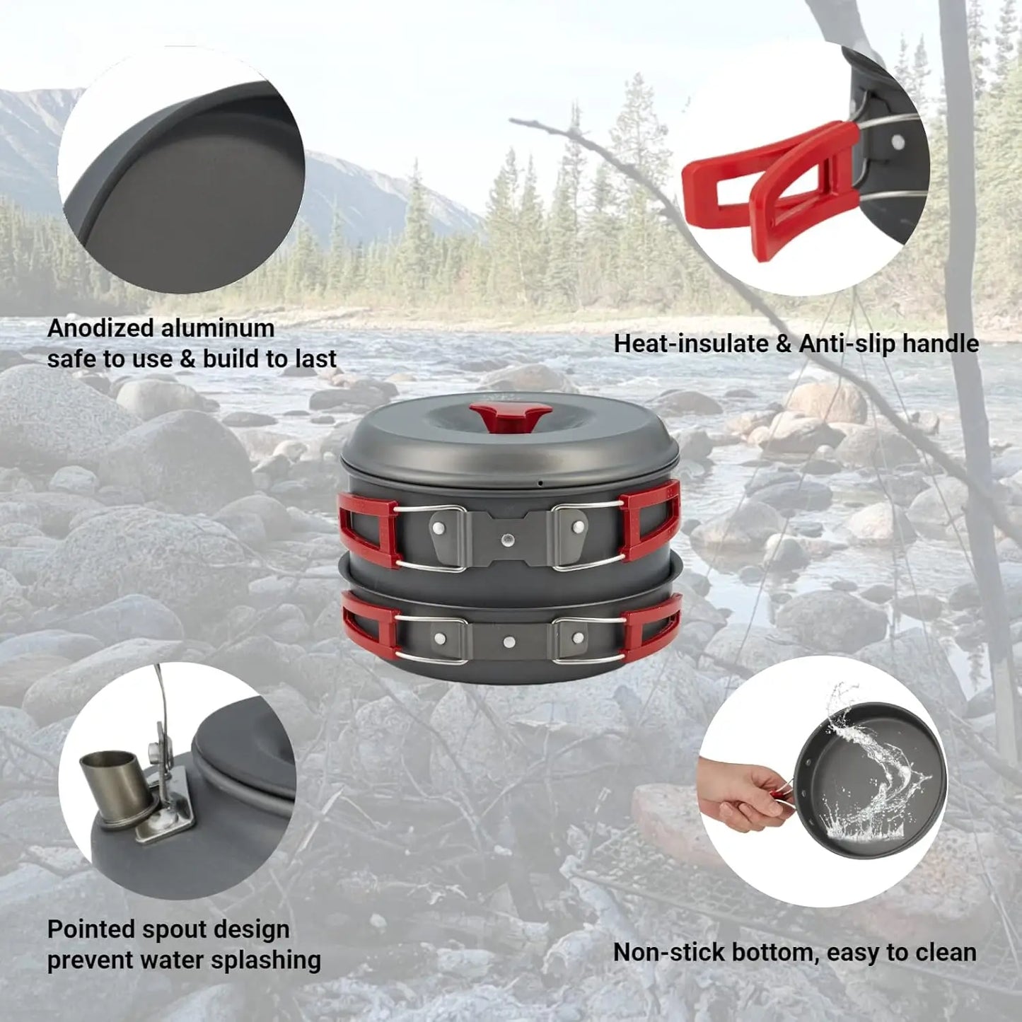 Camping Cookware Set with Utensils
