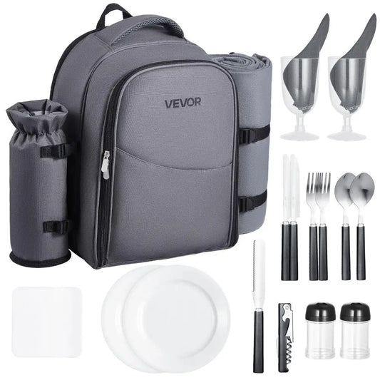 Picnic Backpack for Two with Cooler Compartment