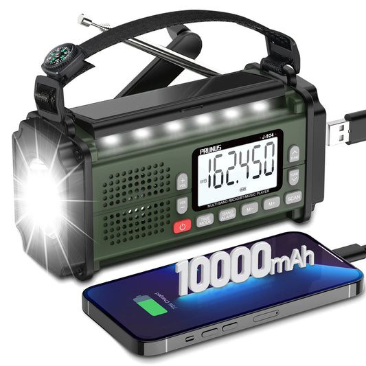 10000mAh Hand Crank Emergency Radio with NOAA & Power Bank