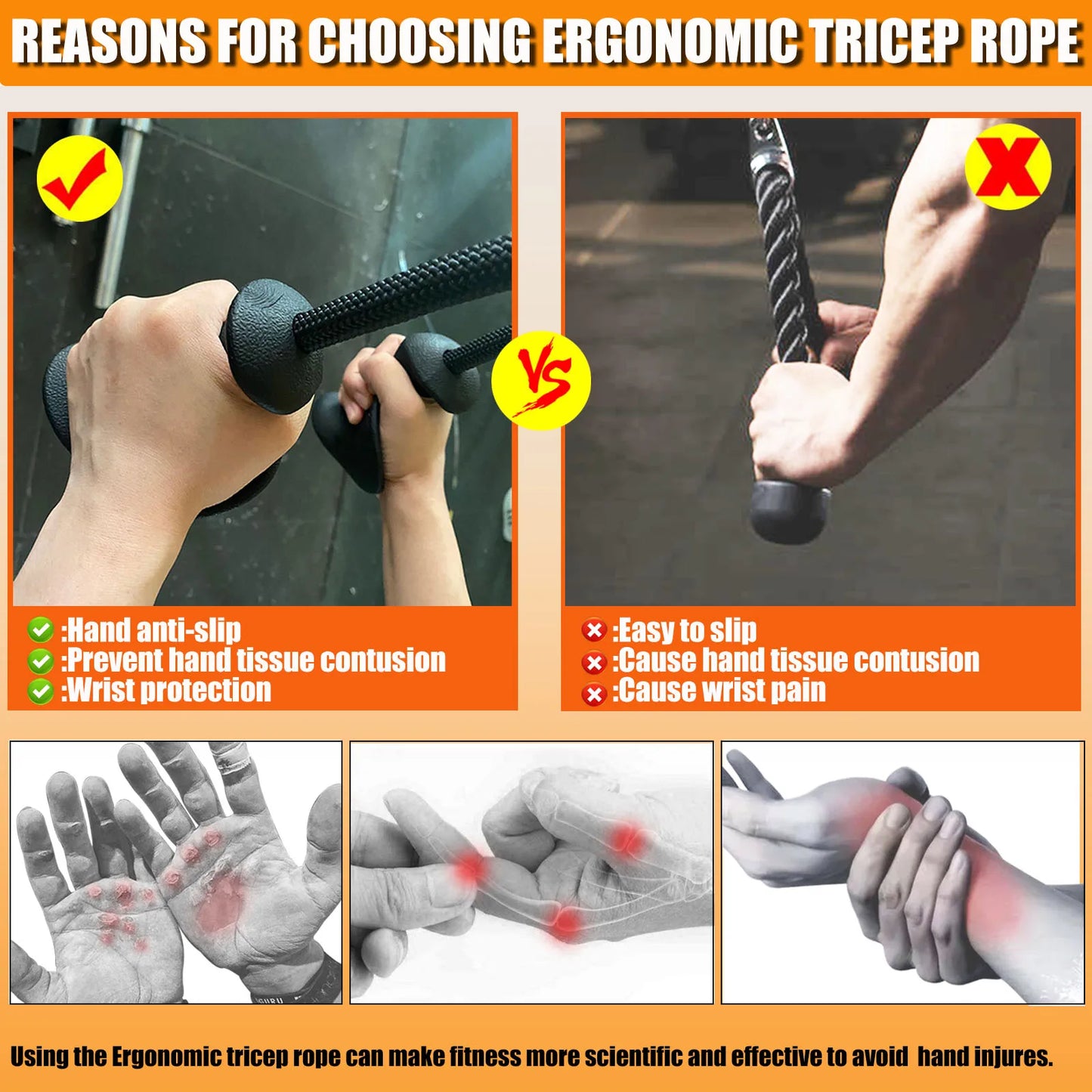 Ergonomic Cable Handle for Arm and Tricep Workouts