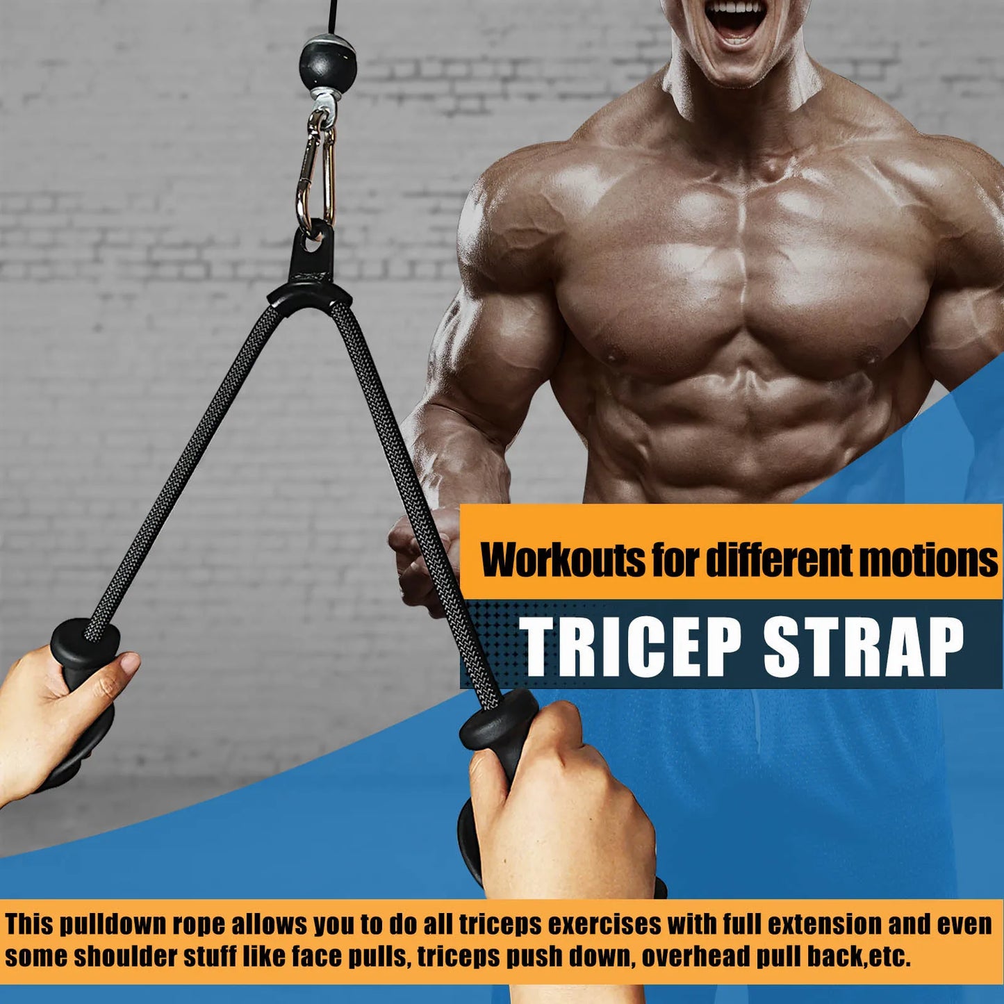 Ergonomic Cable Handle for Arm and Tricep Workouts