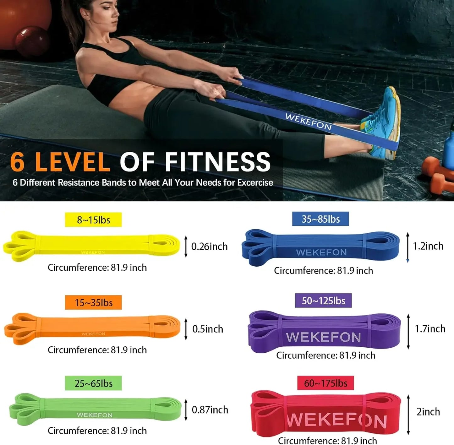 **Resistance Bands Set of 5 for Pull Up Assistance and Strength Training**
