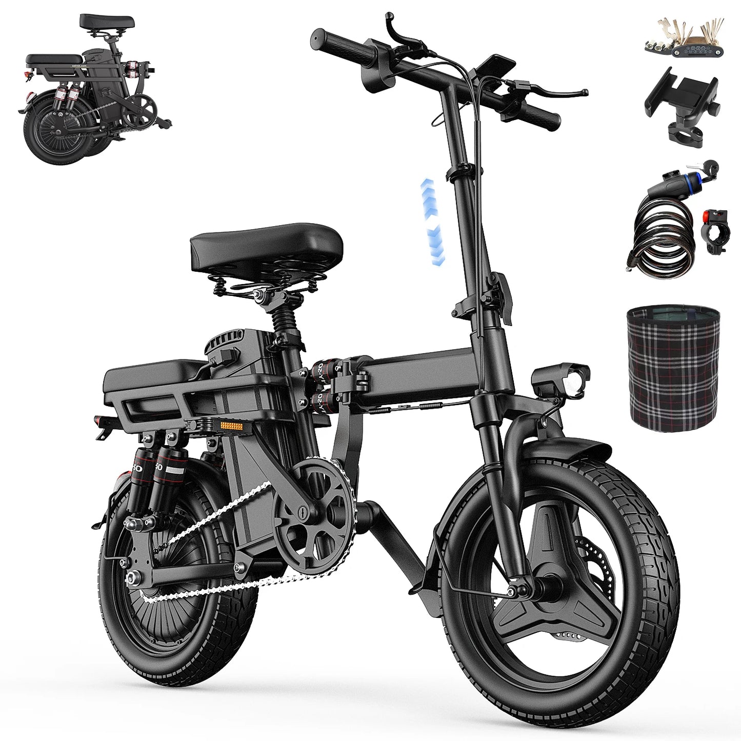 Folding Electric Bike 500W Motor Lithium Battery