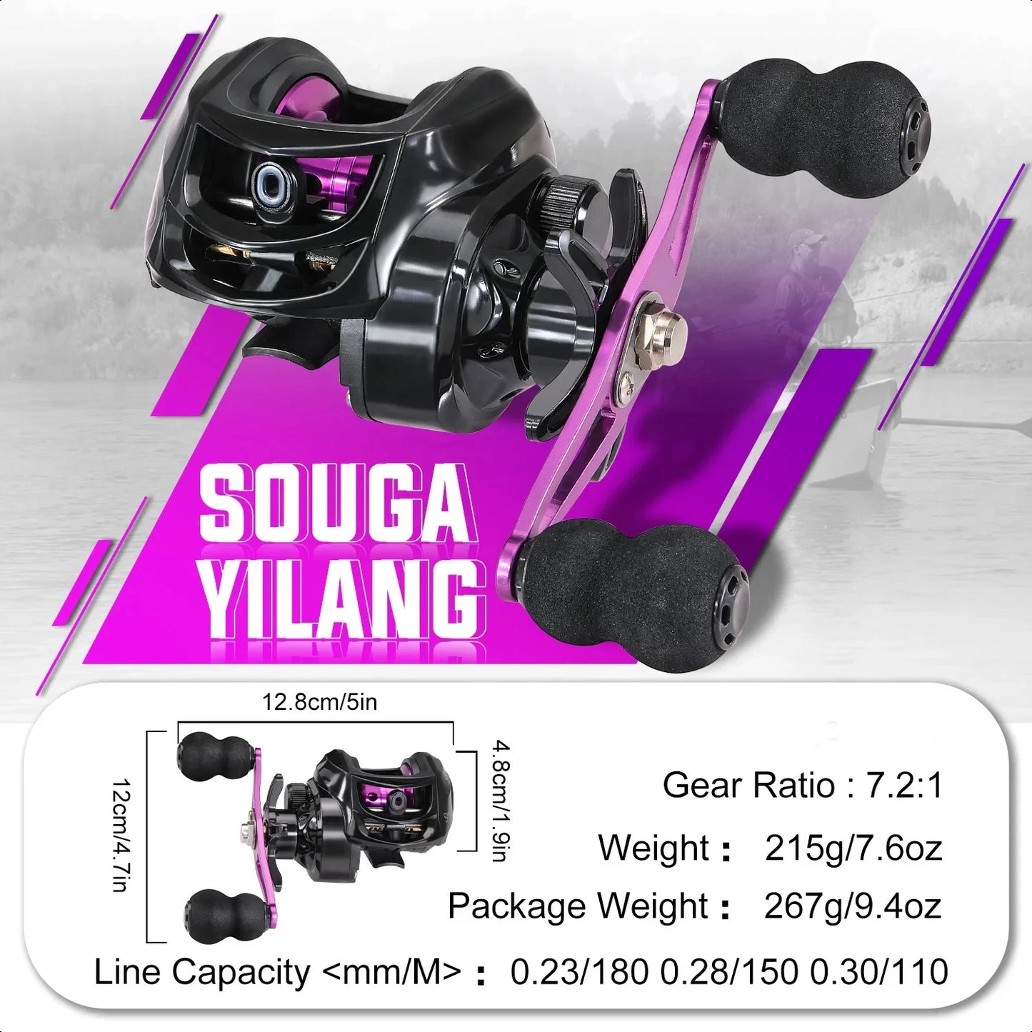 High Speed Baitcasting Fishing Reel 7.2 to 1