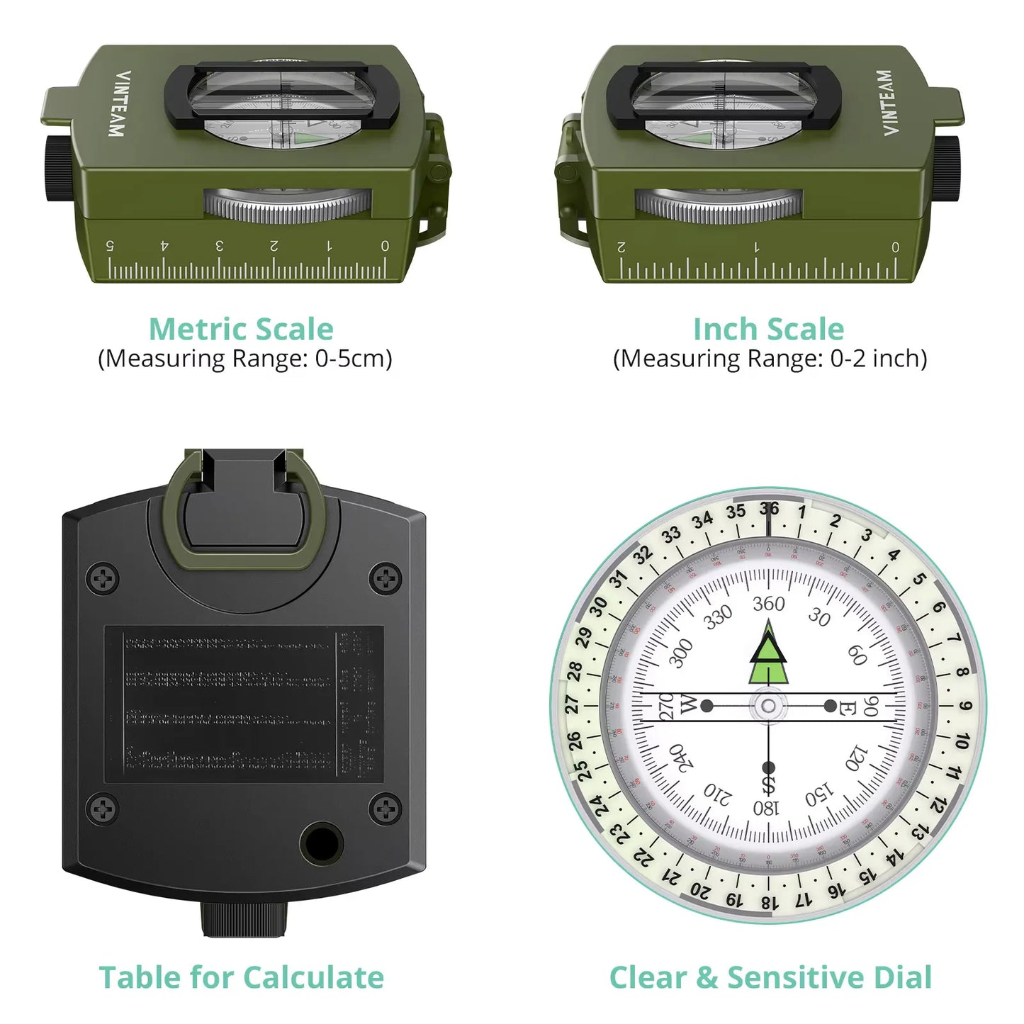 Military Metal Sighting Compass