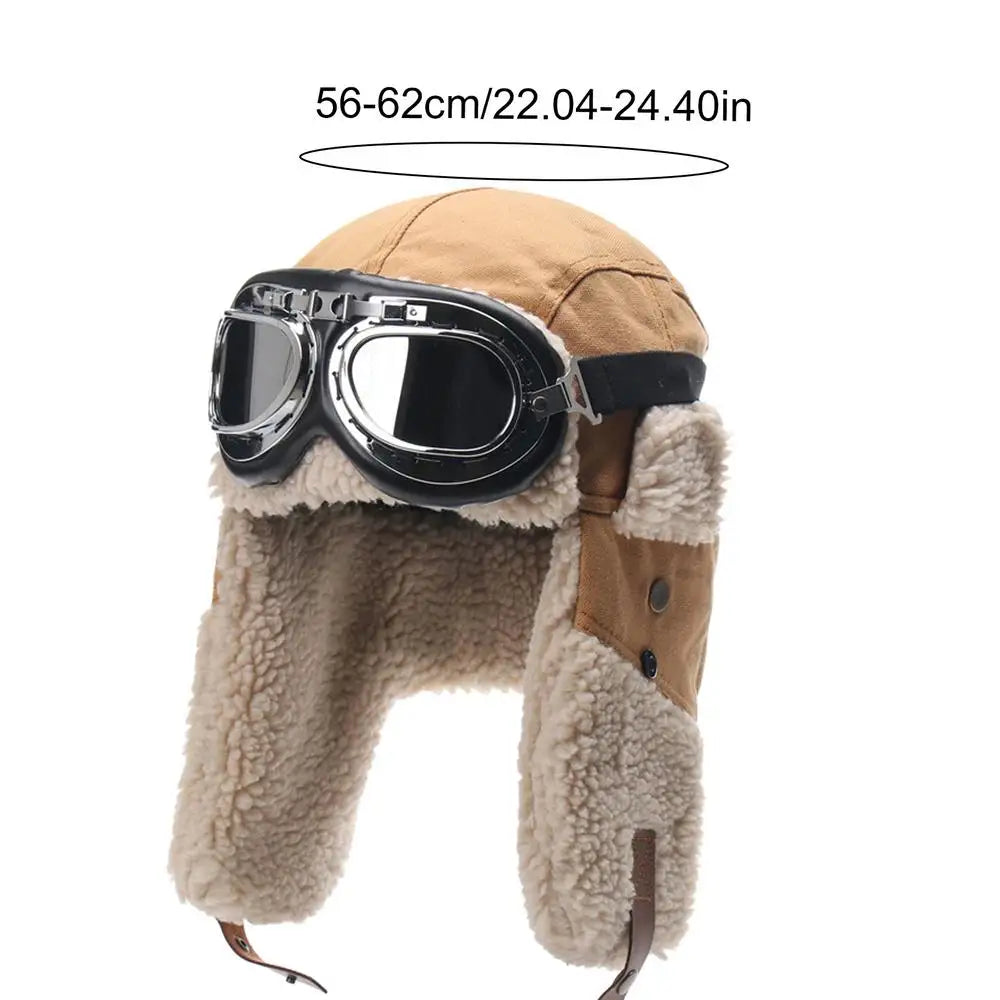 **Winter Ski Hat with Goggles and Ear Protection**