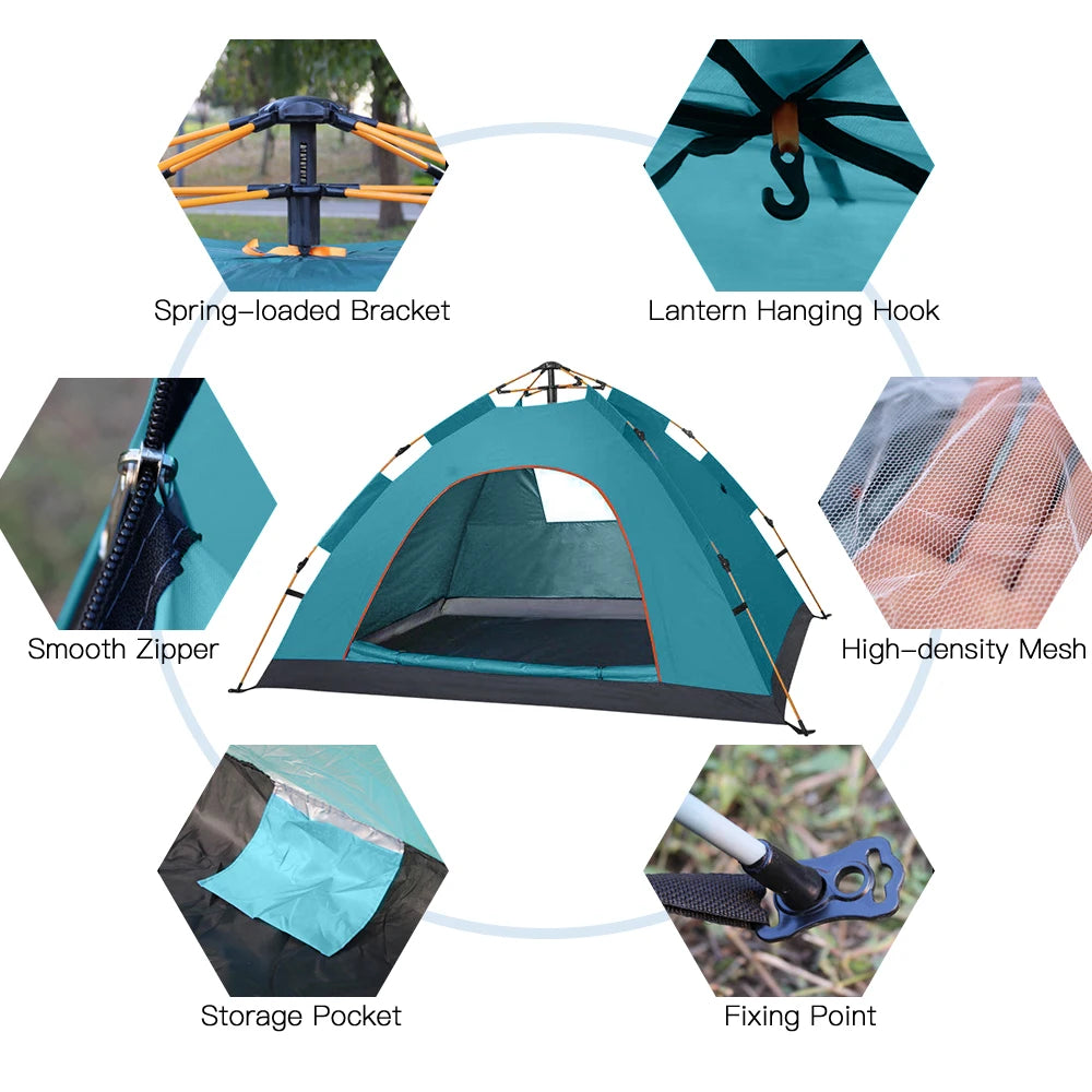 Portable Pop Up Camping Tent for 2 Person Outdoor Use