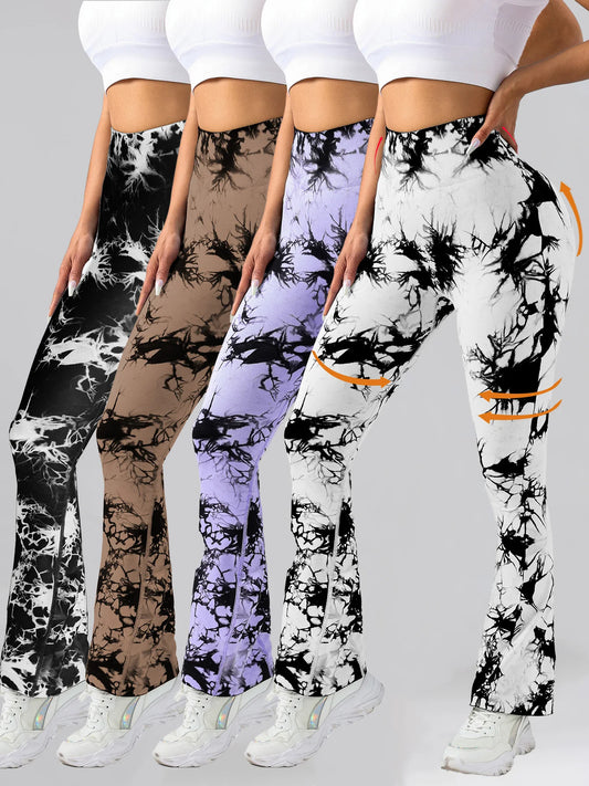 4 Pack High Waisted Flared Yoga Pants