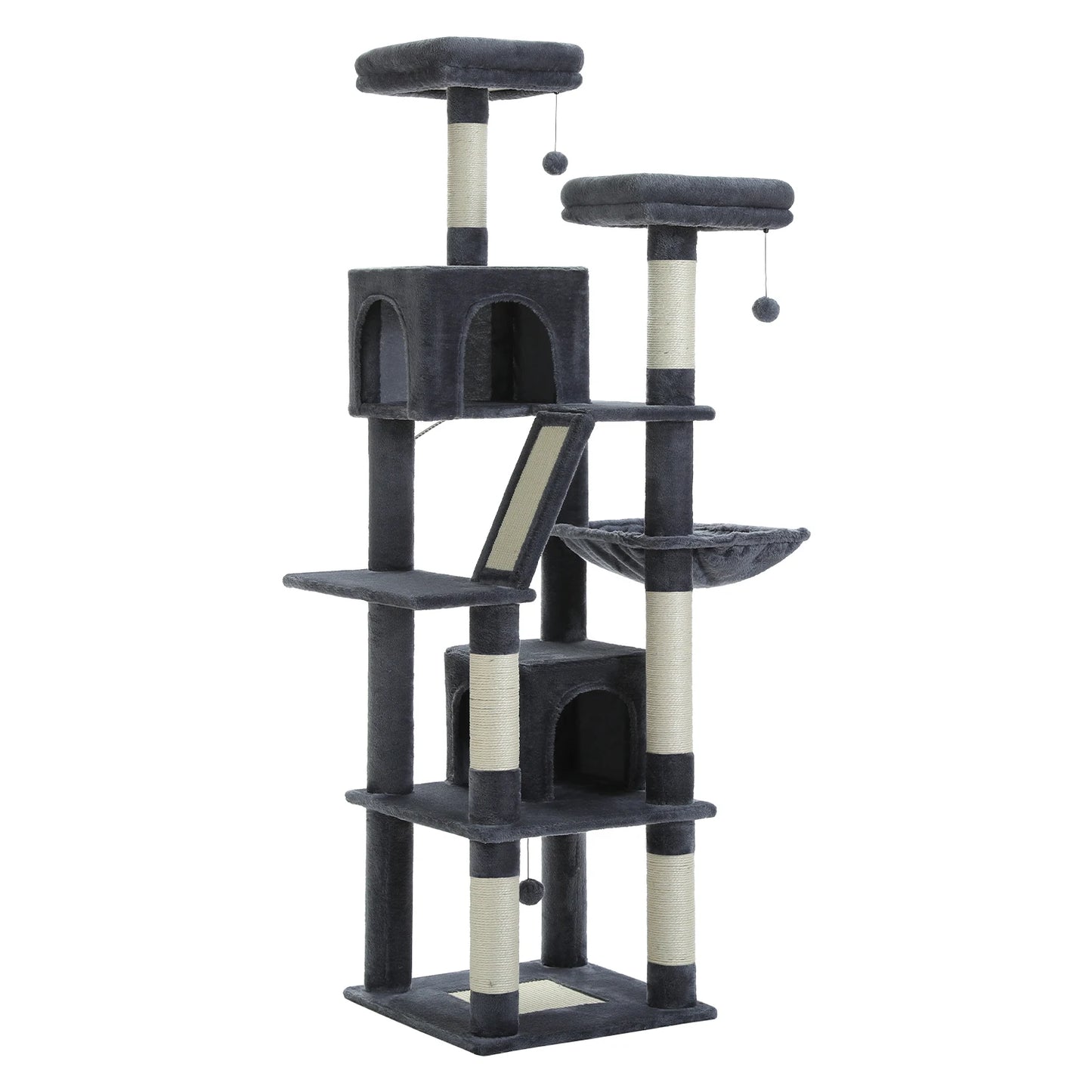 Large Multi-Level Cat Tree Tower for Indoor Cats with Plush Condo Scratching Posts and Perches