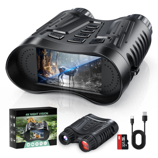 Night Vision Binoculars with 8X Zoom and 4K Recording