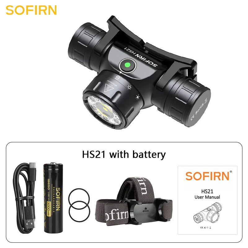 Rechargeable LED Headlamp Flashlight with Infrared Sensor